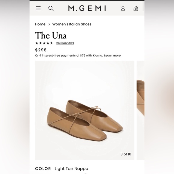 NEW M.Gemi “The Una” Light Tan Nappa Ballet Flats 39.5 – Made in Italy - Picture 3 of 6